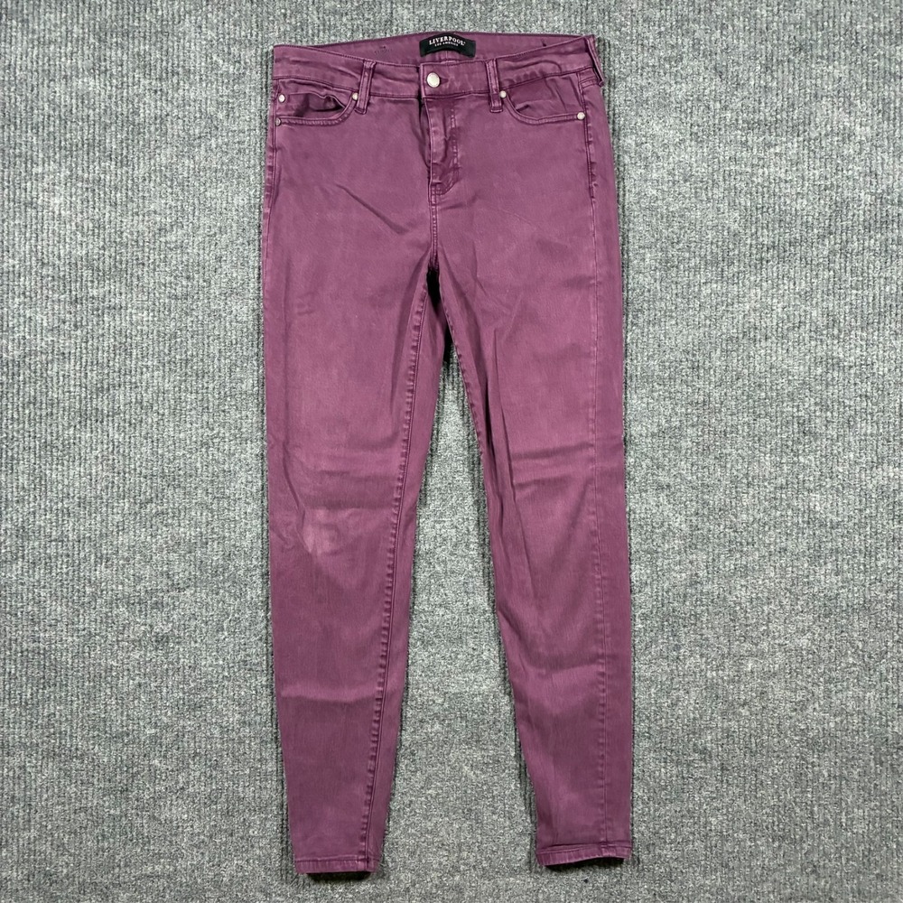Liverpool‎ The Skinny Jeans Womens Size 8/29 Purple Denim Stretch Mid Rise